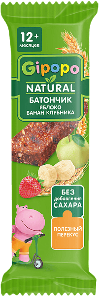 Батончик яблоко, банан, клубника