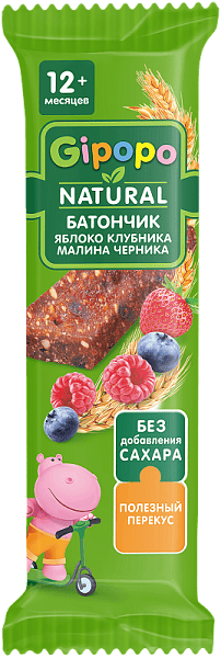 Батончик яблоко, клубника, малина, черника