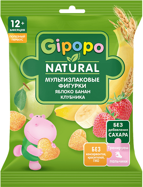 Мультизлаковые фигурки яблоко, банан, клубника