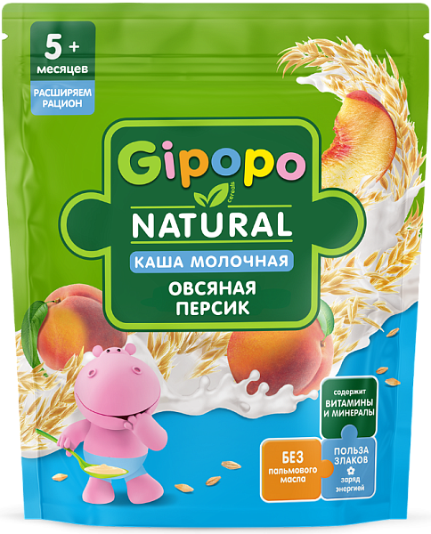 Каша молочная овсяная персик